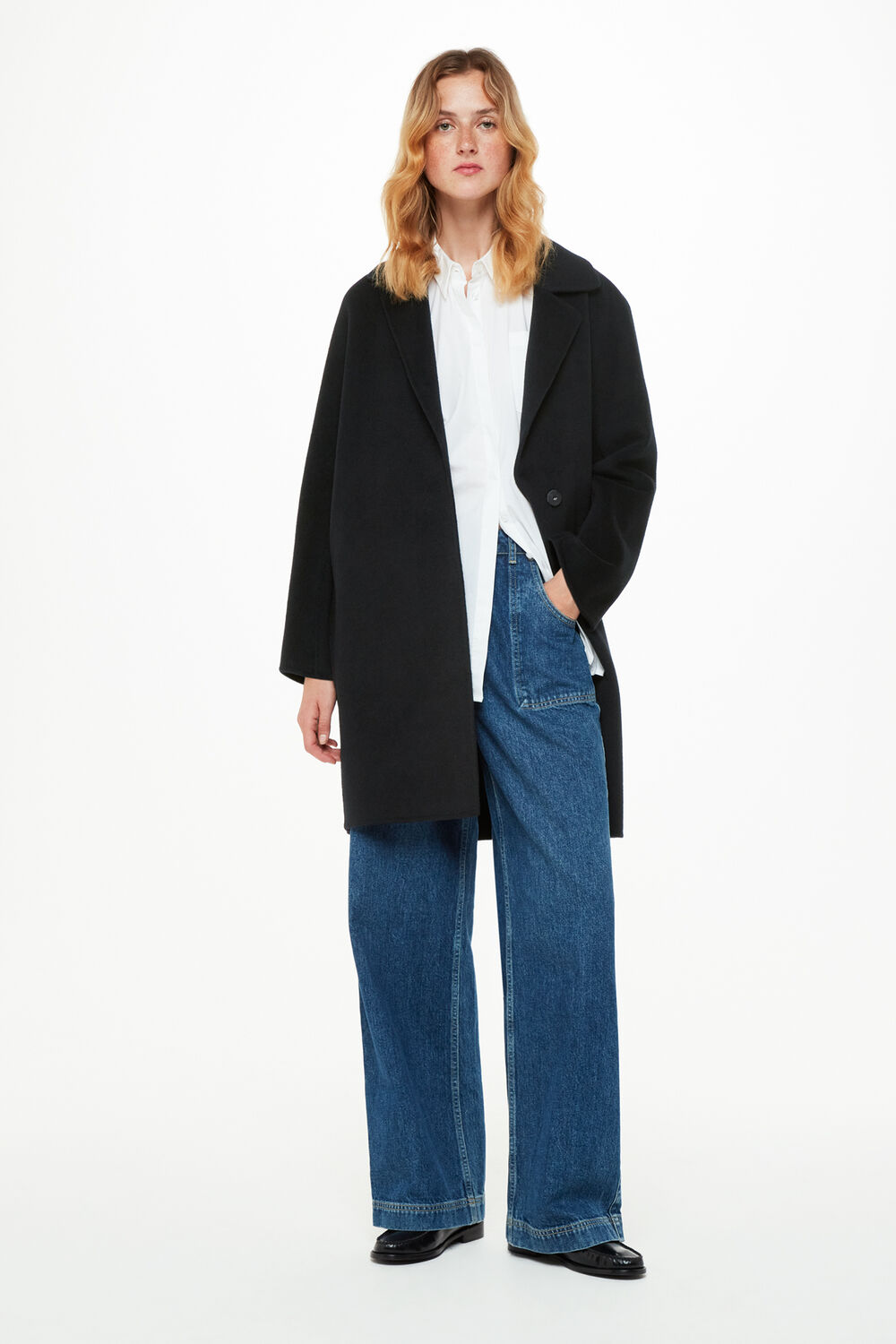 Black Julia Wool Double Faced Coat