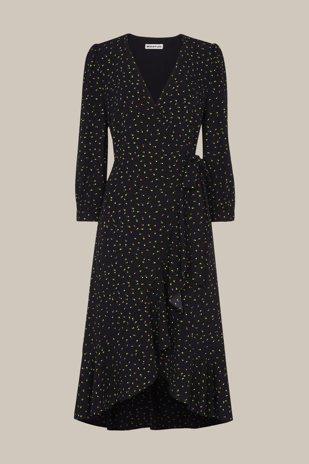 Multicolour Bright Bud Print Wrap Dress