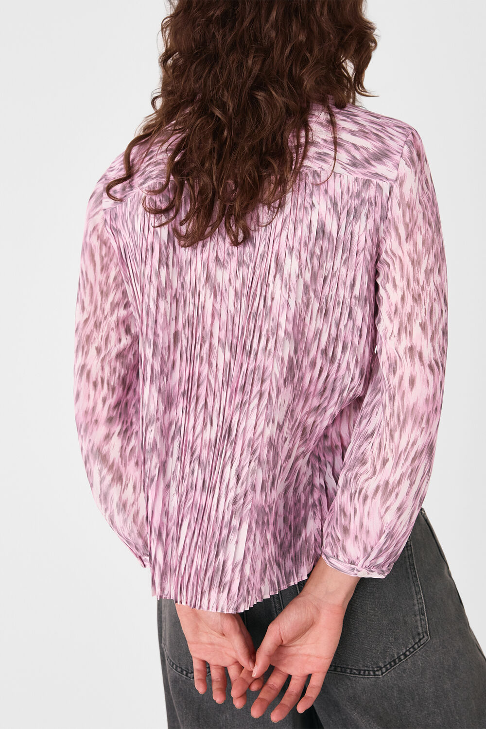 Leopard Pleat Detail Shirt