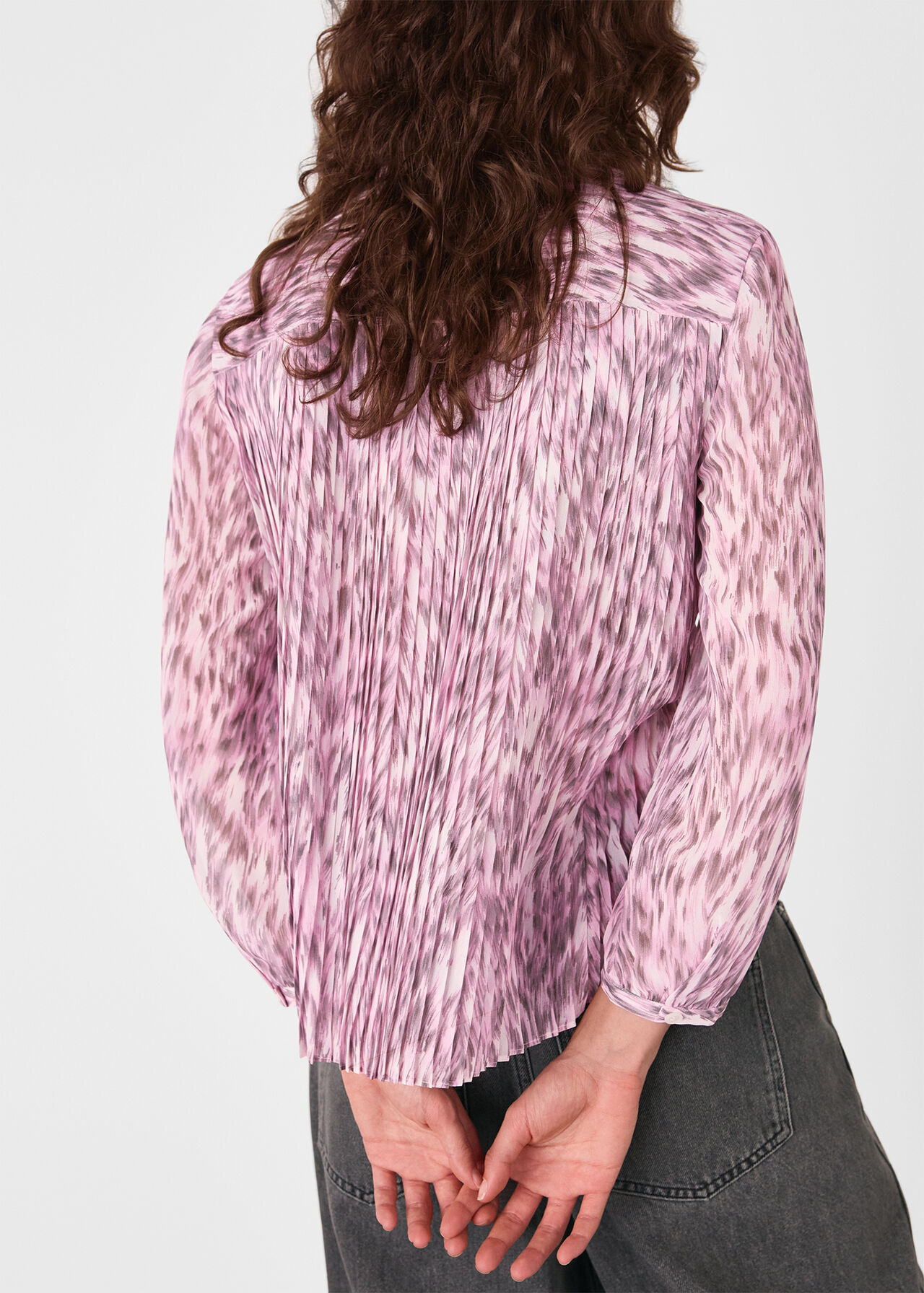 Leopard Pleat Detail Shirt