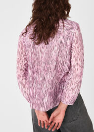 Leopard Pleat Detail Shirt