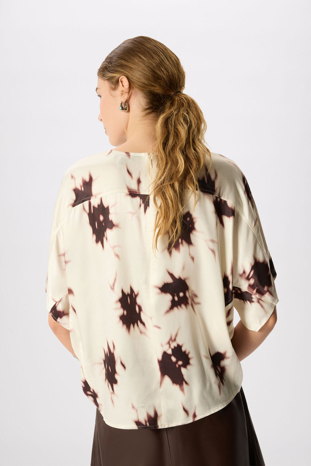 Ivory Shadow Floral Viscose Blouse