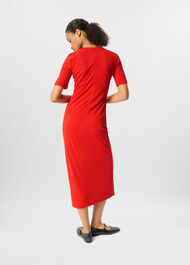 Gathered Jersey Midi Dress