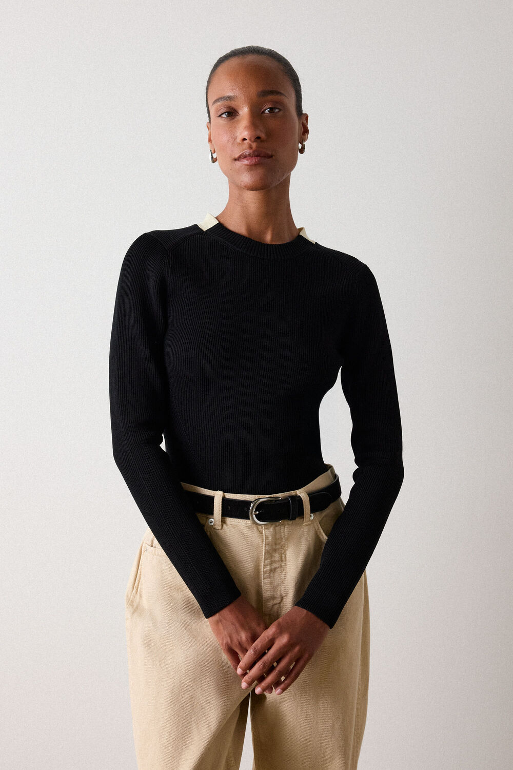 Tie Back Rib Knit Top