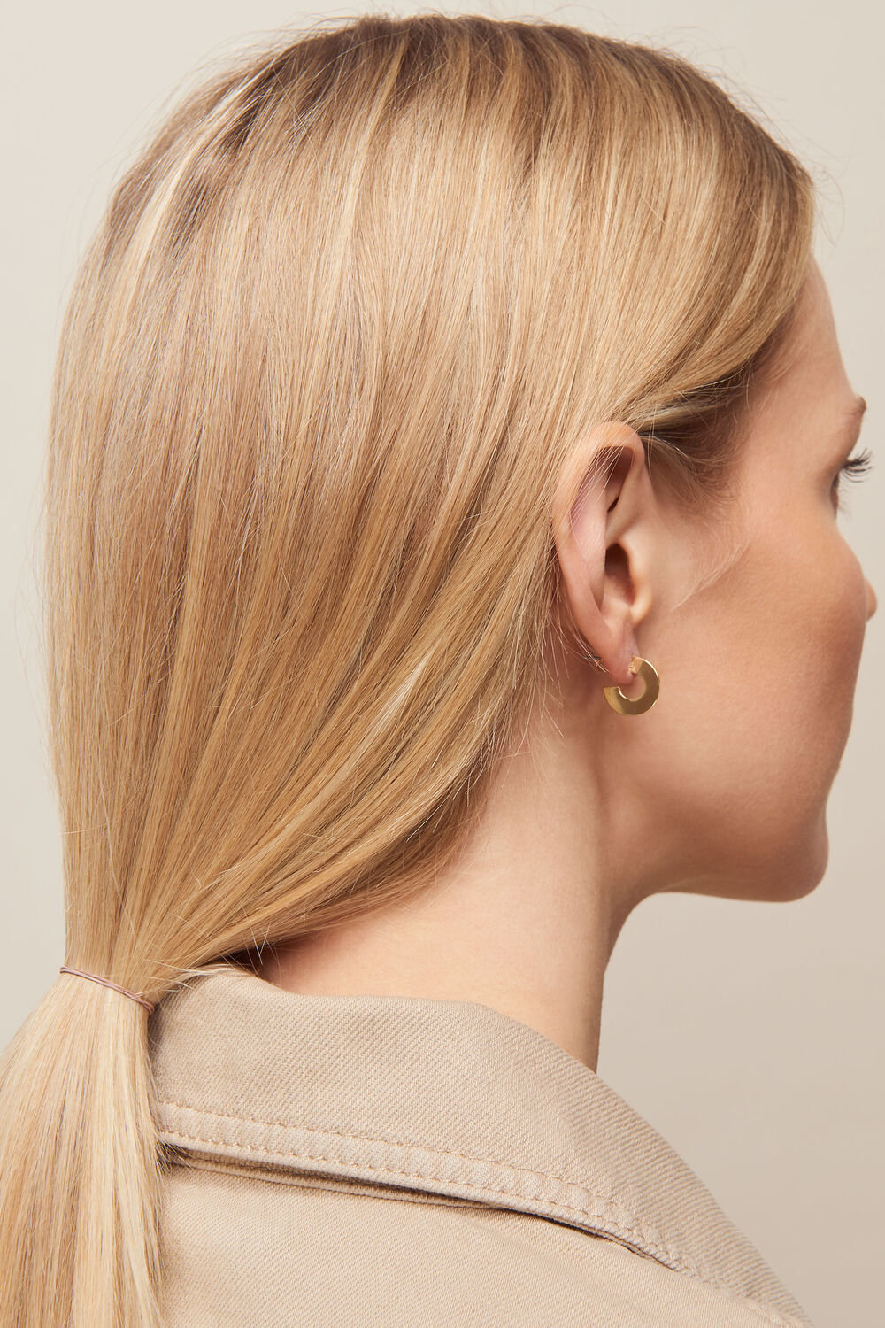 Mini Flat Disc Hoop Earring Gold/Multi