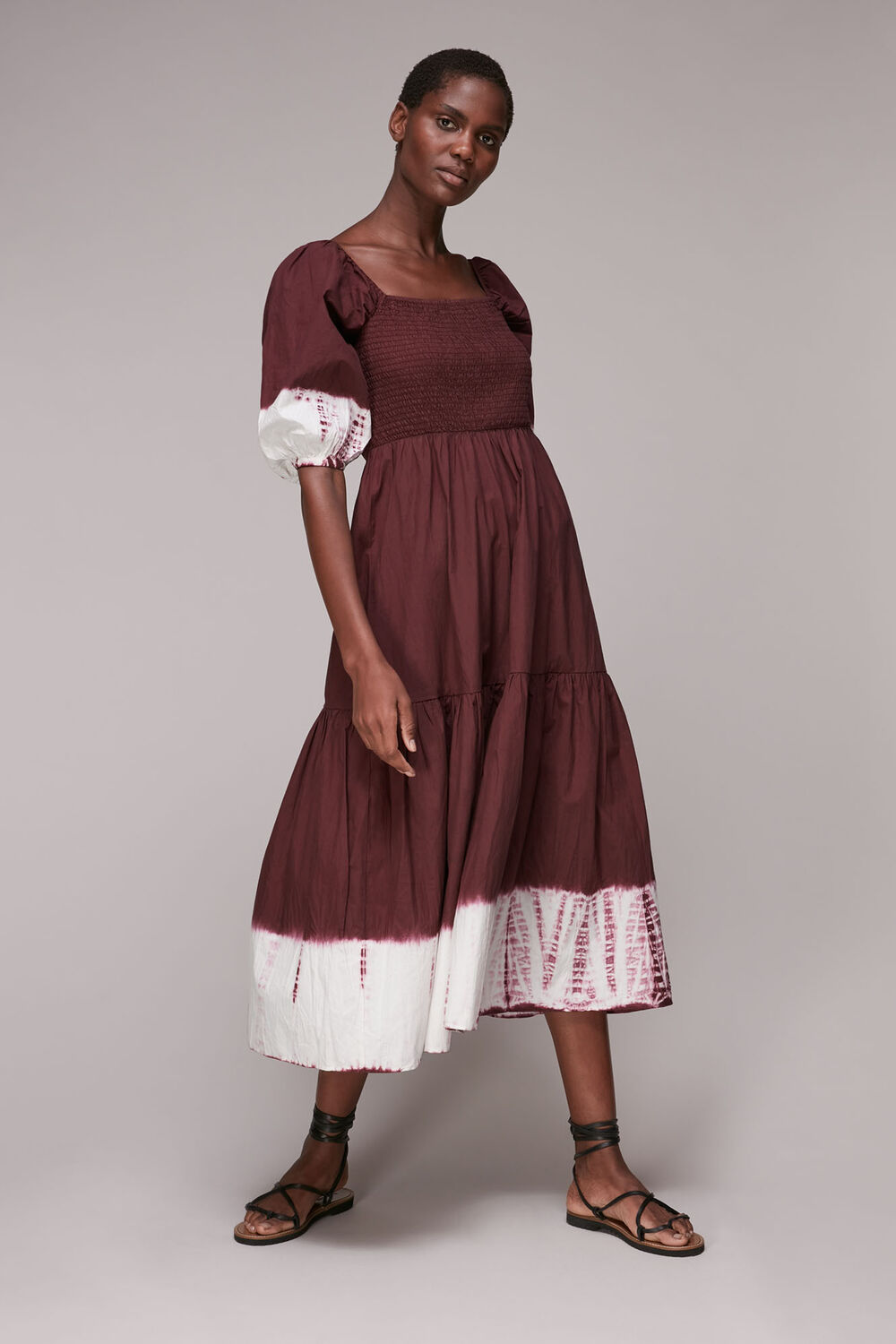 Libby Tie Dye Shirred Dress