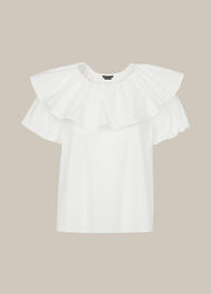 Frill Detail Poplin Top