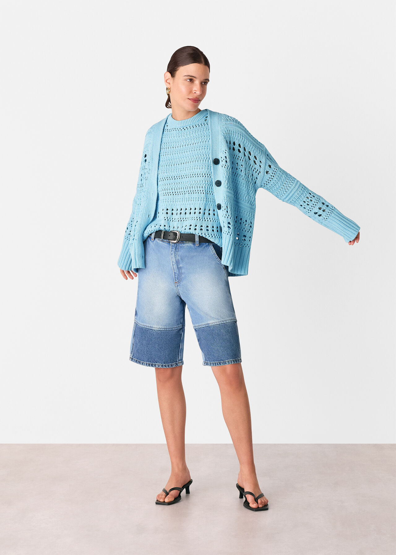 Cotton Pointelle Cardigan