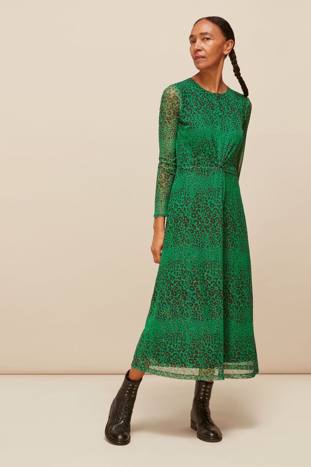 Speckled Animal Mesh Dress
