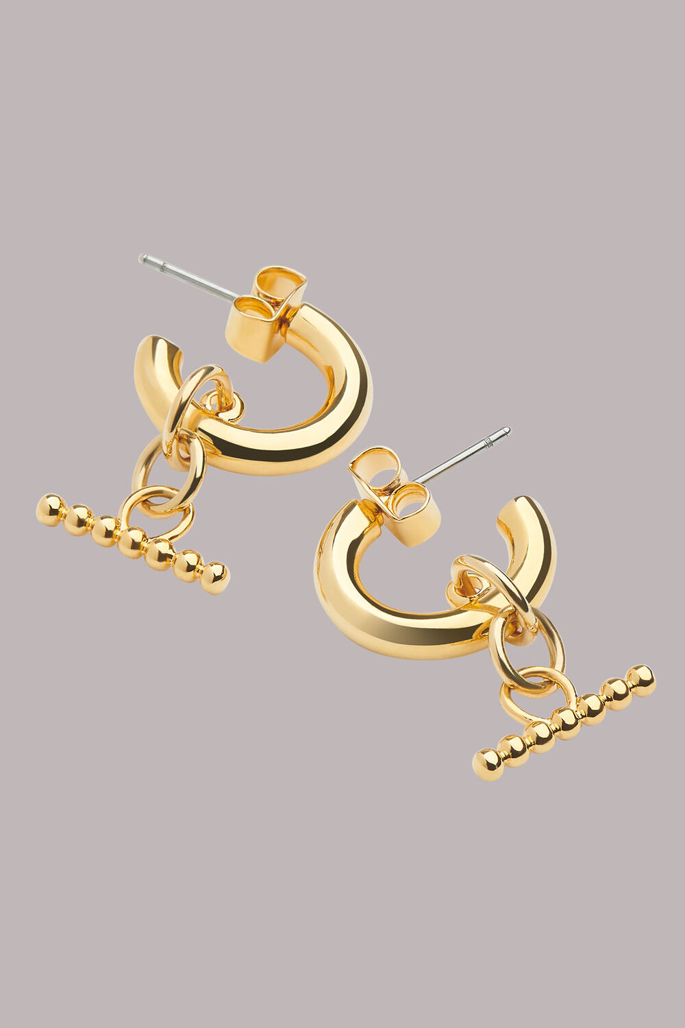 Gold Seed Bead Bar Earring