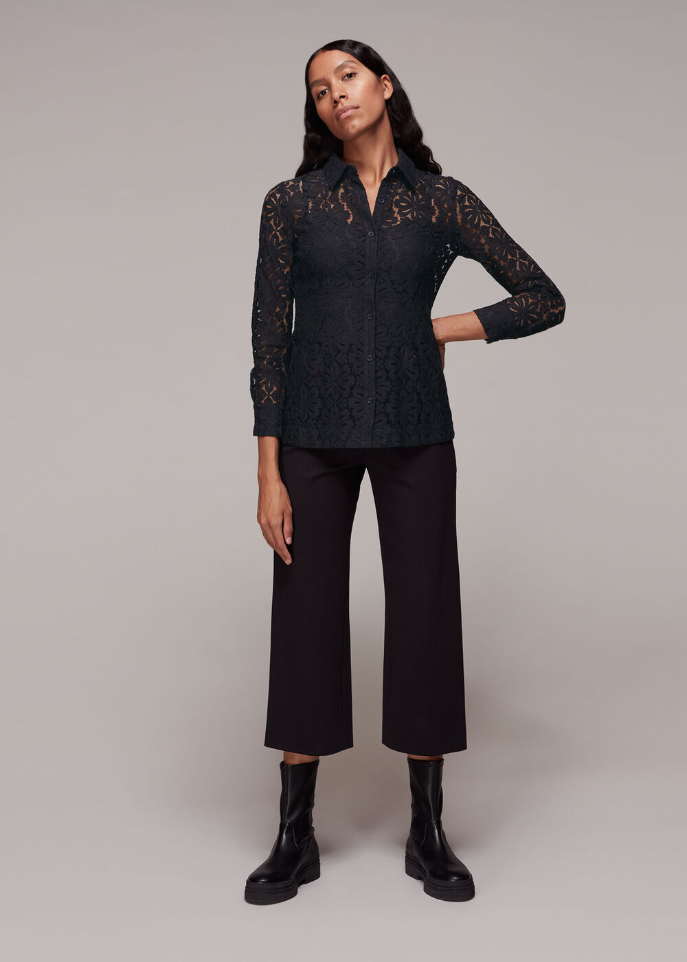 Longline Lace Detail Shirt