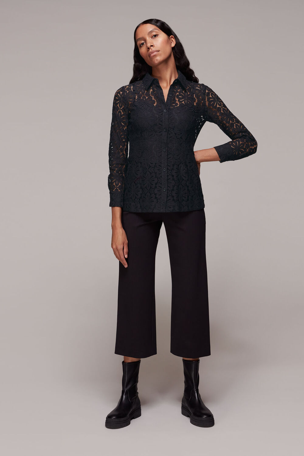 Longline Lace Detail Shirt