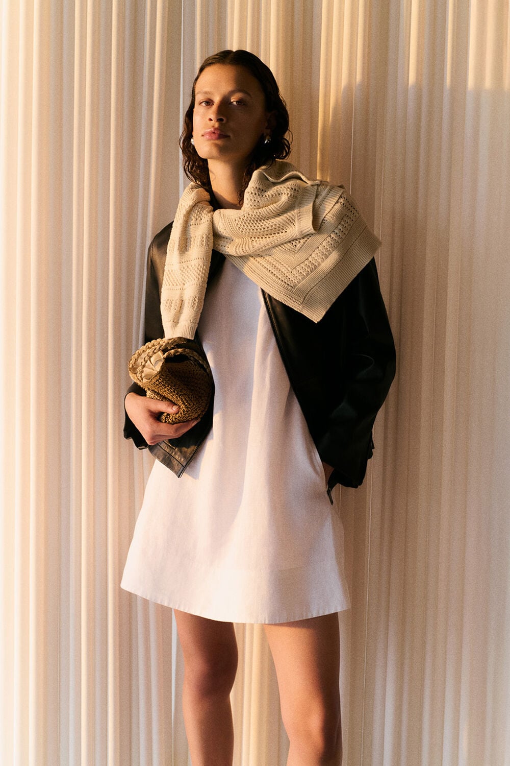 White Swing Linen Mini Dress