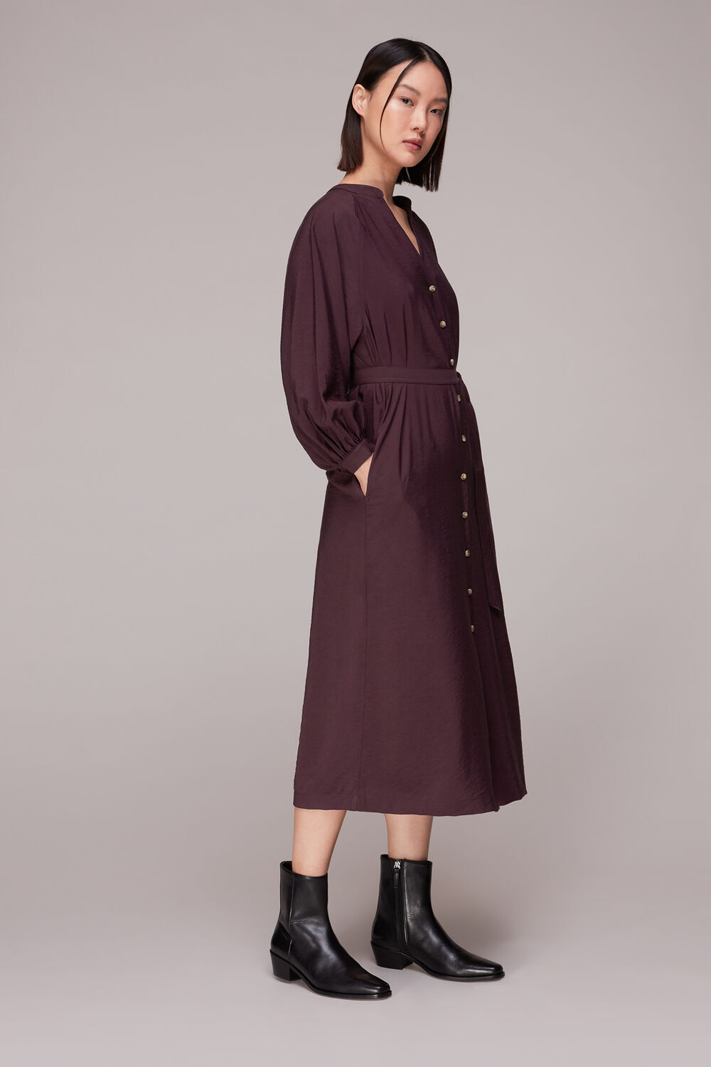 Aubergine Lizzie Midi Dress