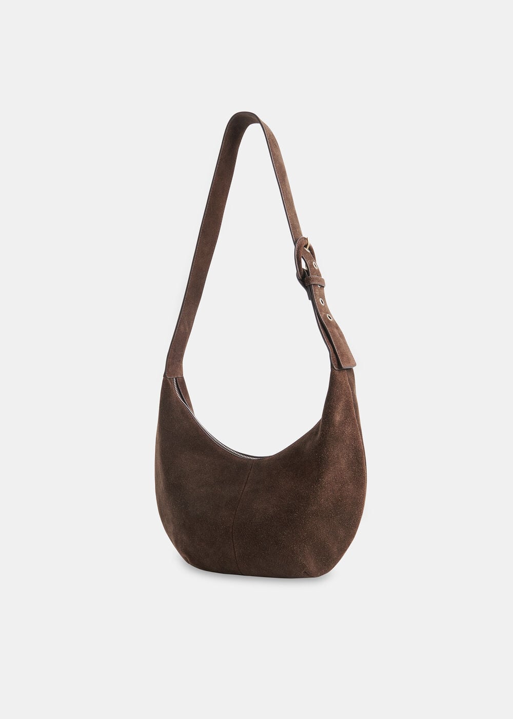 Sia Suede Curved Crossbody Bag