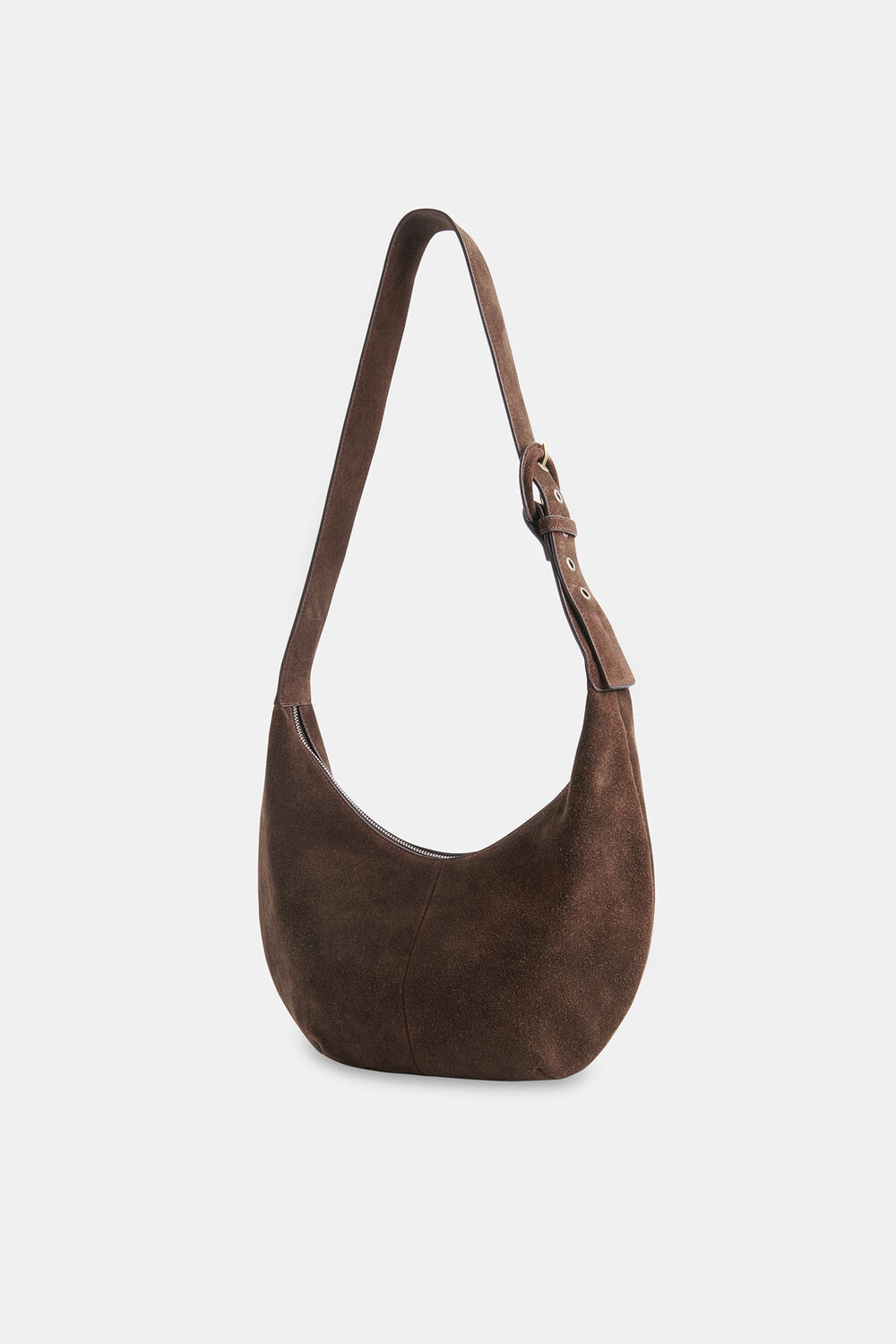 Sia Suede Curved Crossbody Bag