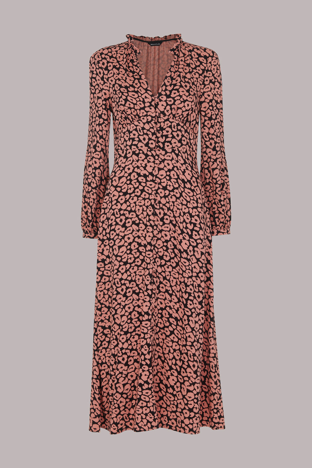 Fuzzy Leopard Midi Dress