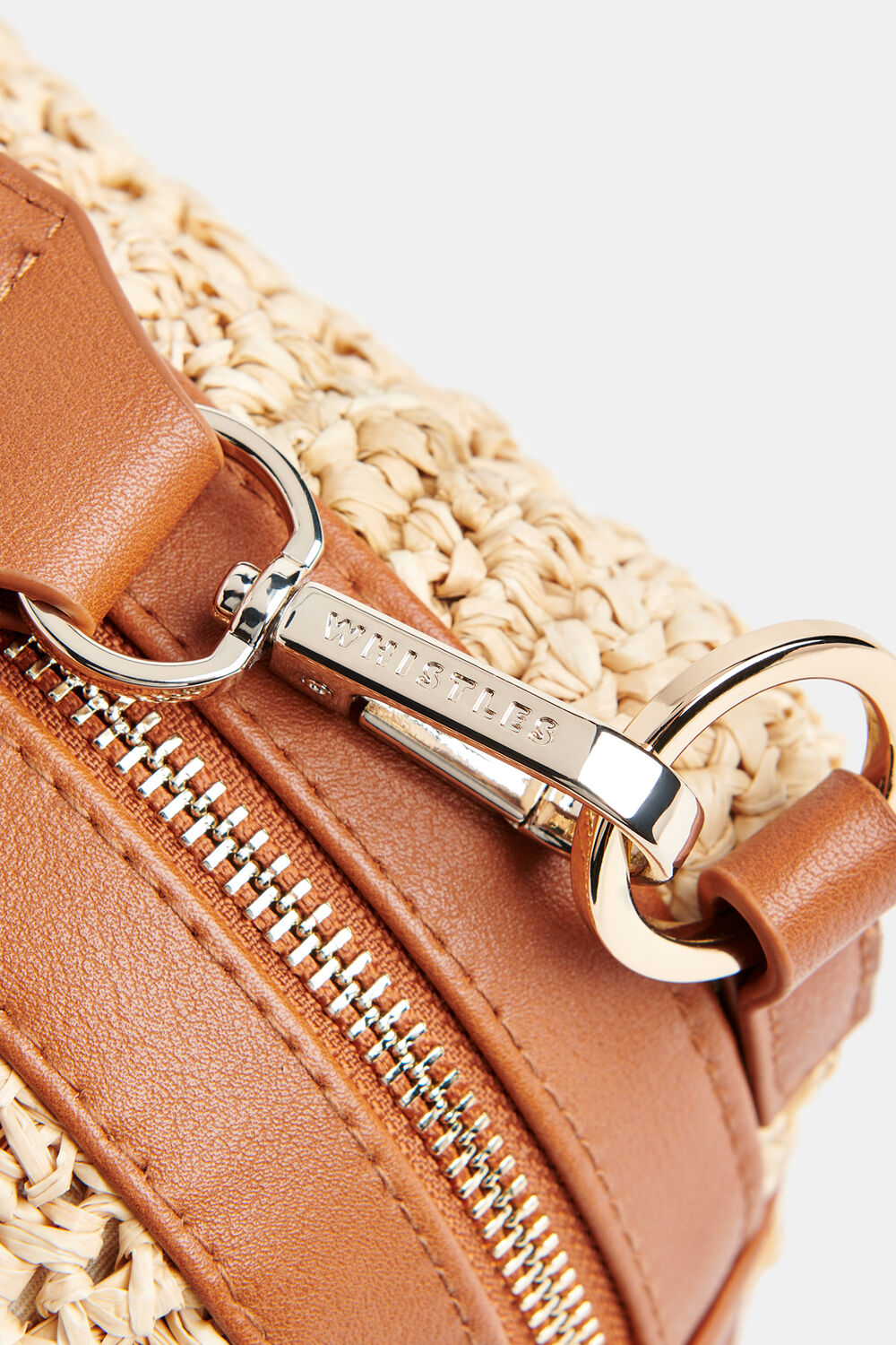 Neutral Straw Bibi Crossbody Bag