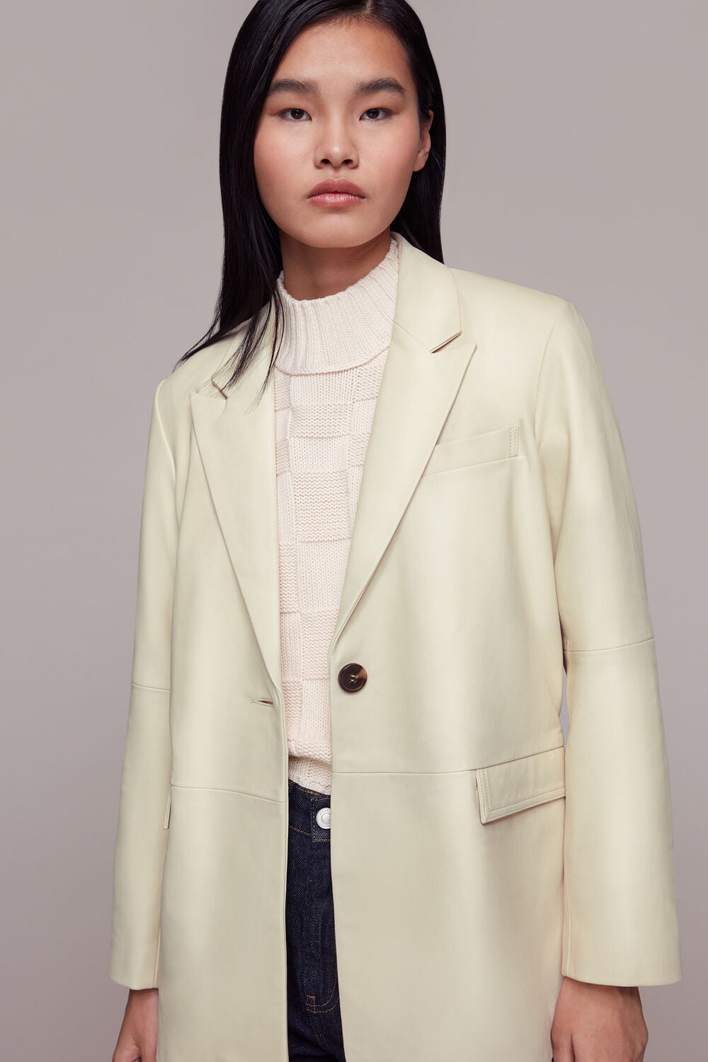 Stina Leather Blazer