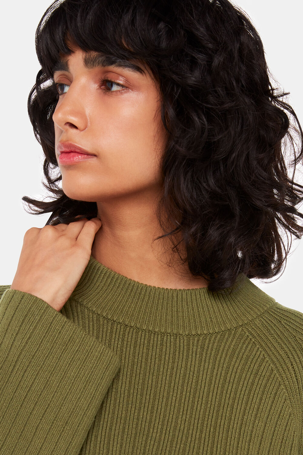 Cotton Rib Crew Neck Knit