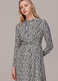 Wiggle Print Silk Midi Dress