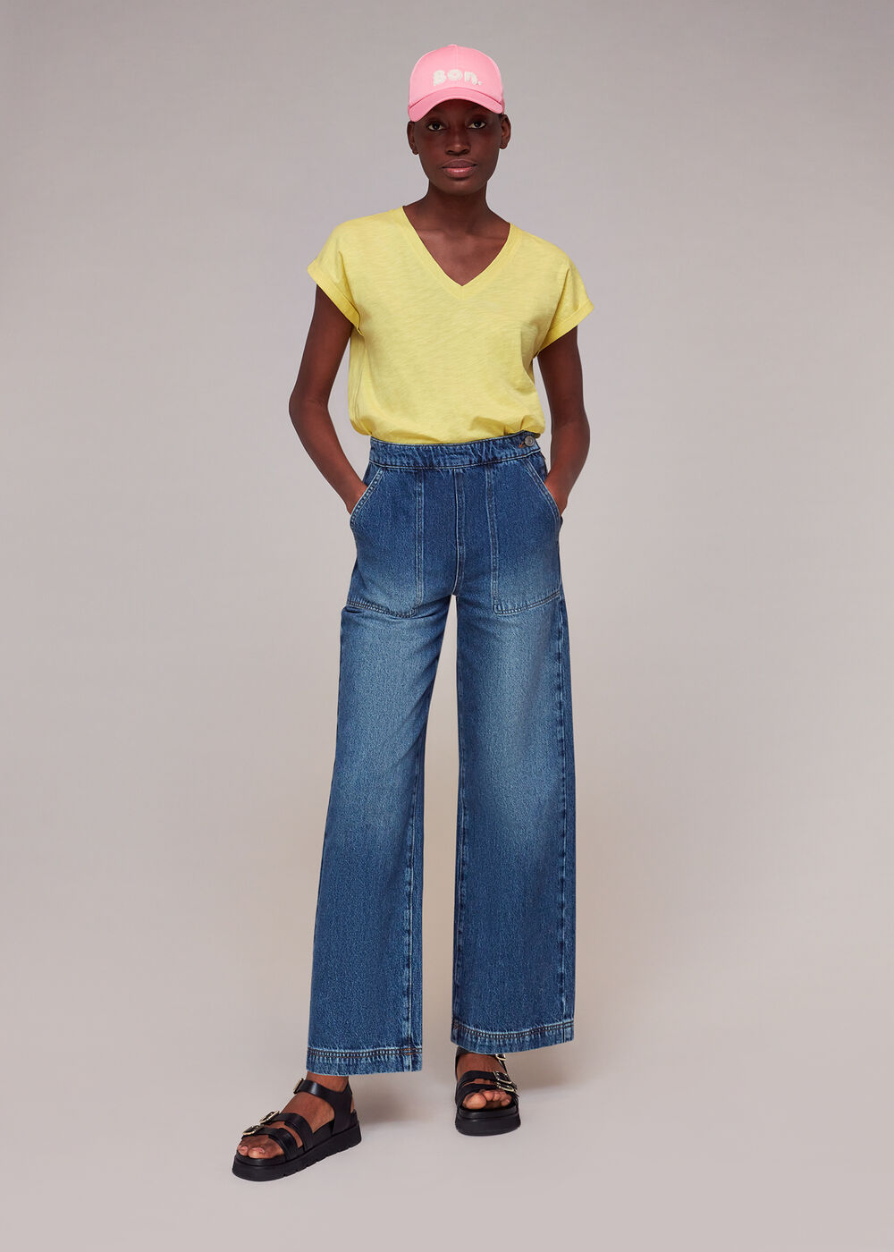 Willa V Neck Cap Sleeve Tee