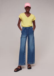 Willa V Neck Cap Sleeve Tee