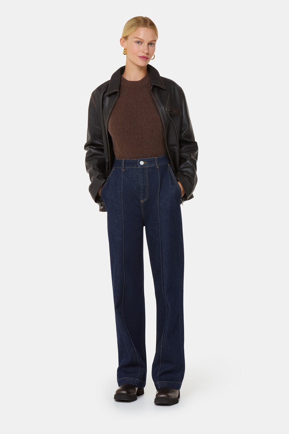 Dark Denim Seam Detail Jean