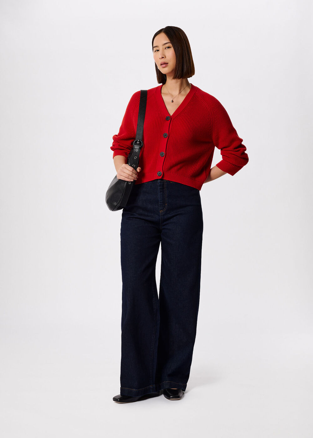 V Neck Cotton Cardigan