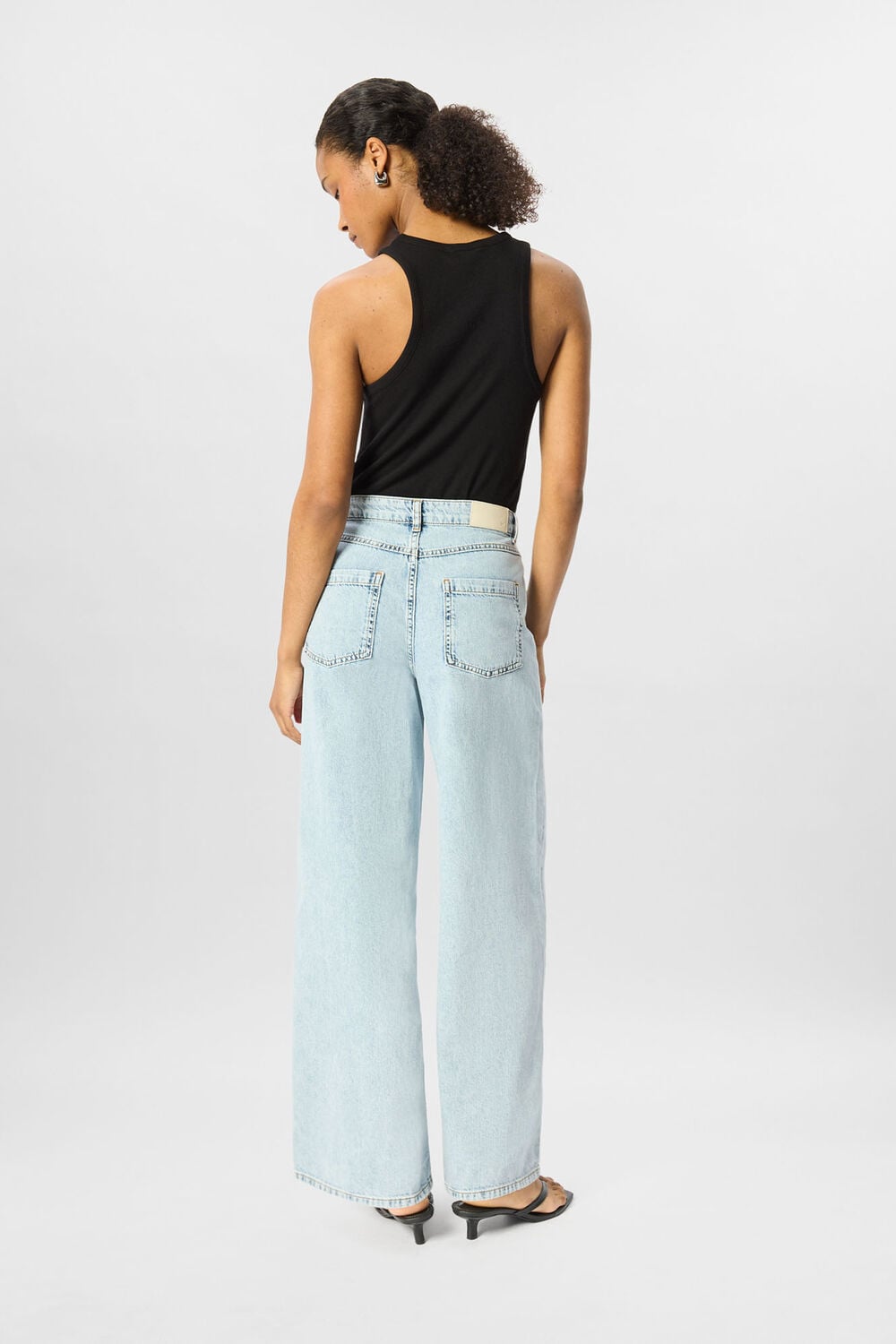 Light Wash Full Length Wide Leg Jean