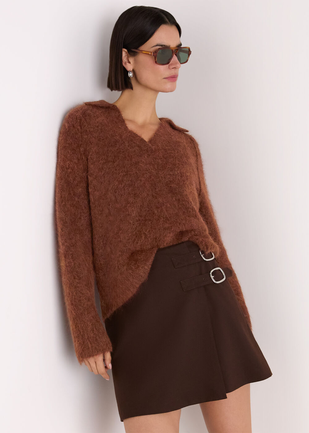 Alpaca Collar Neck Knit