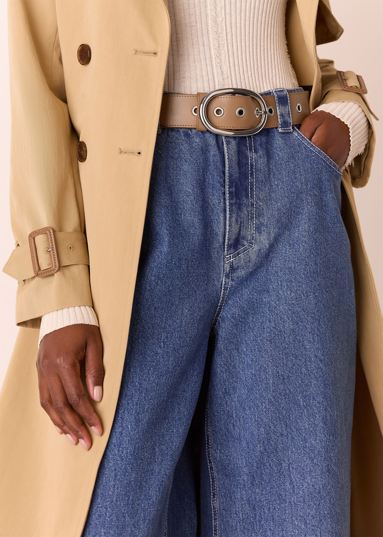 Eyelet Detail Belt