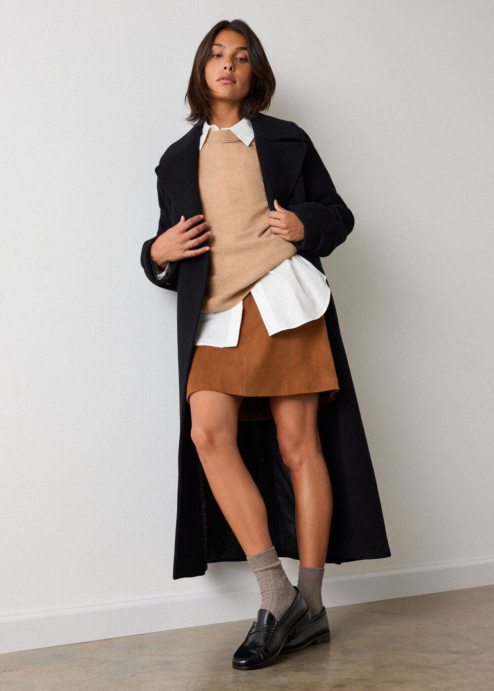 Cashmere Seam Detail Crew Knit