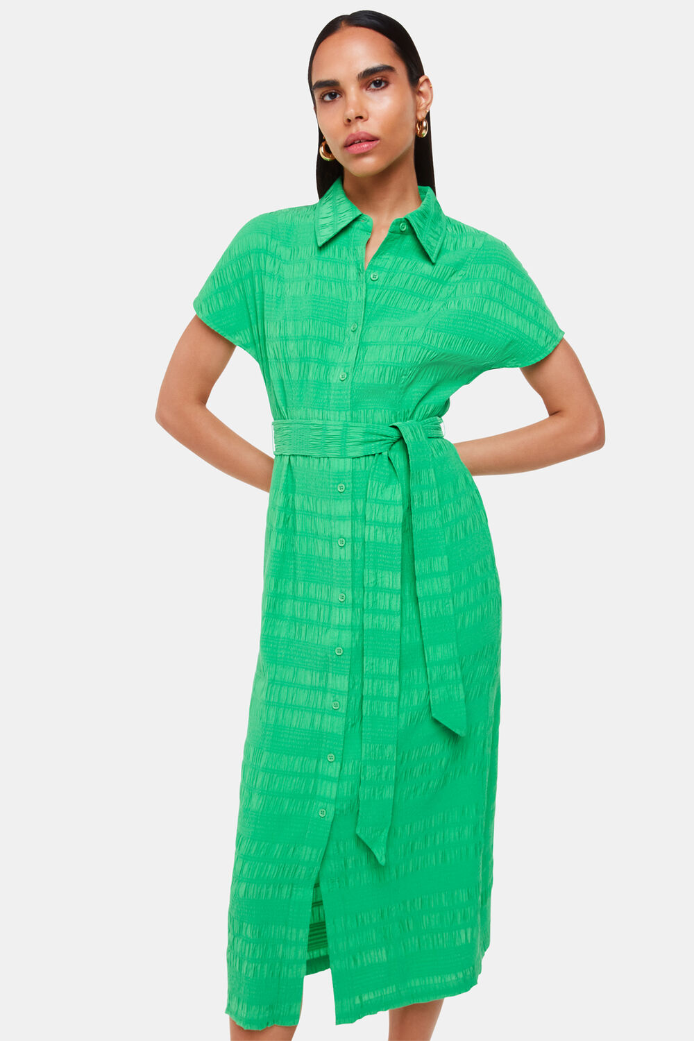 Green Millie Textured Dress