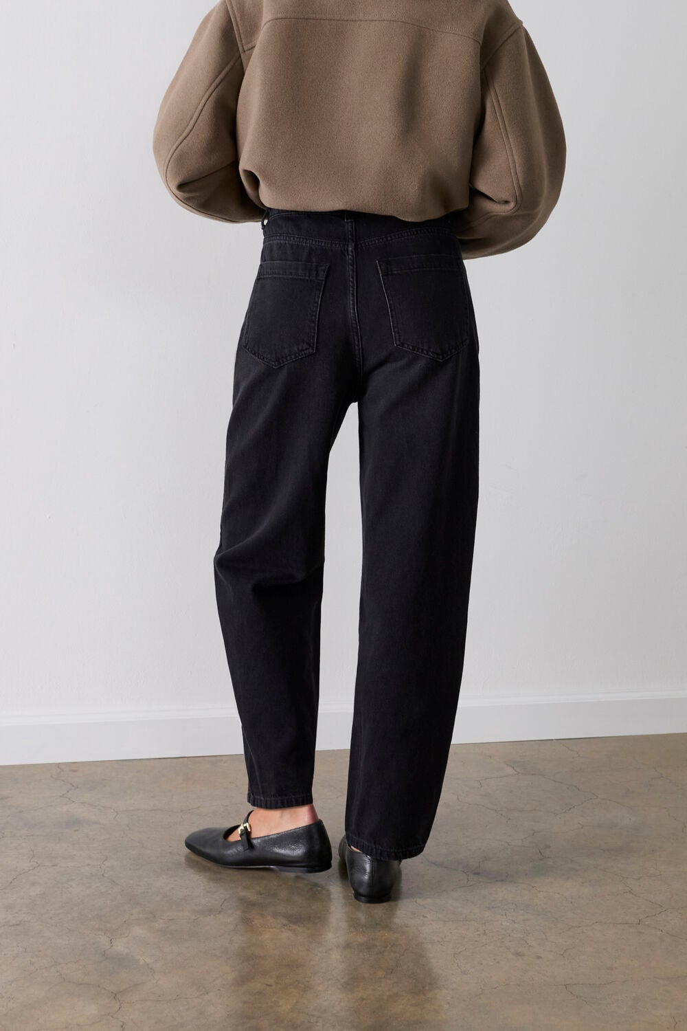 Black Authentic Barrel Leg Jean