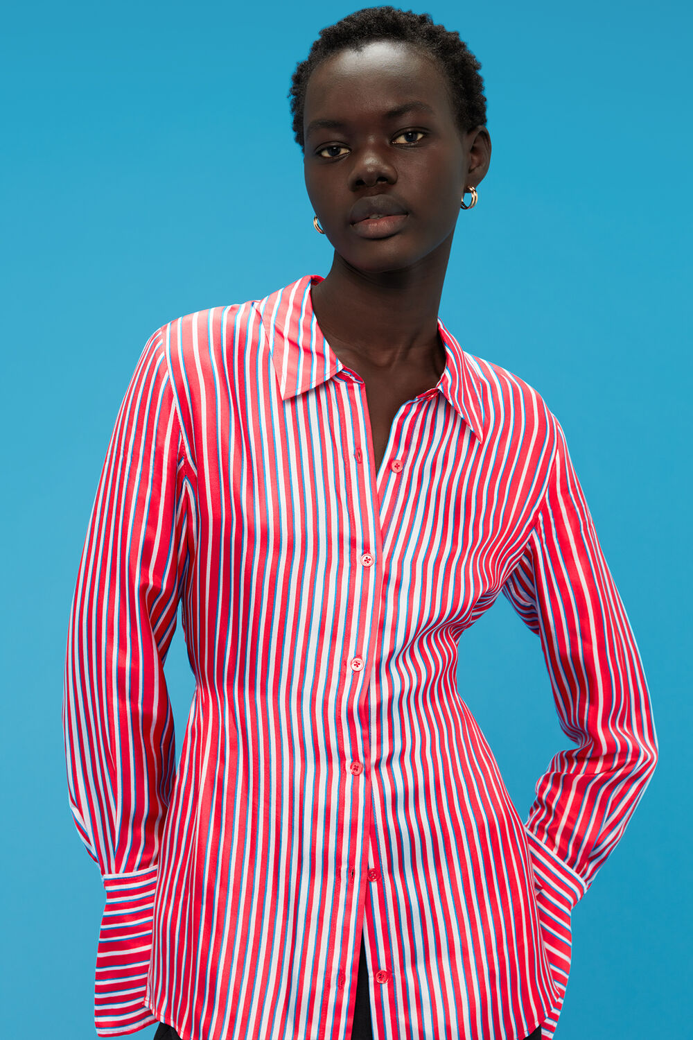 Tangle Stripe Silk Mix Shirt