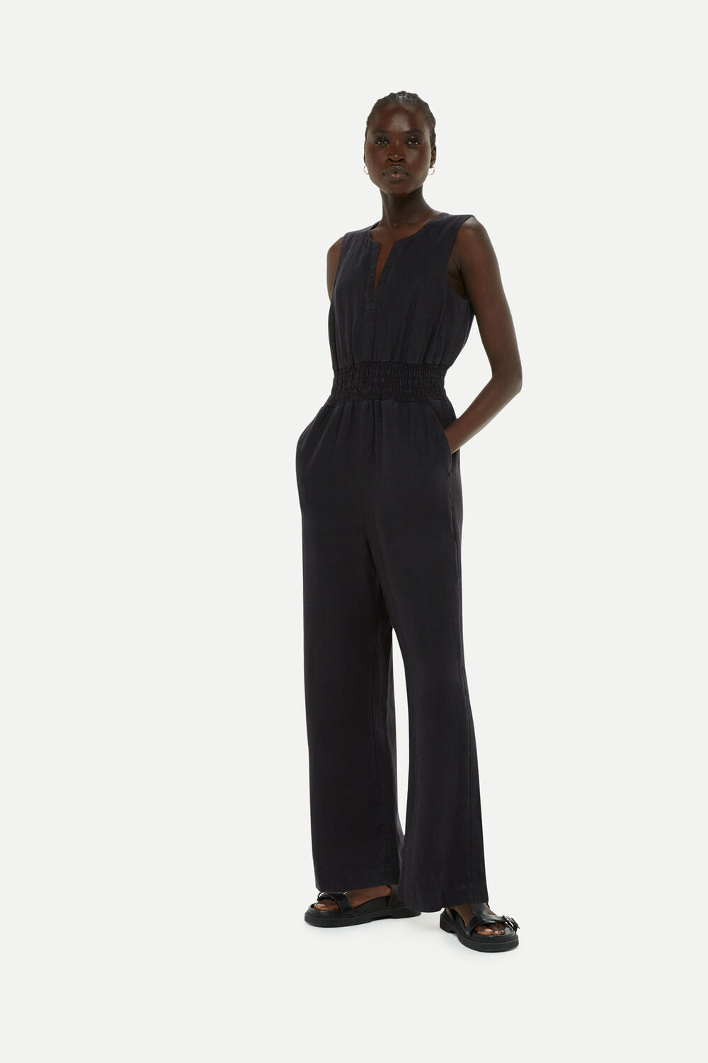 Black Danny Linen Jumpsuit