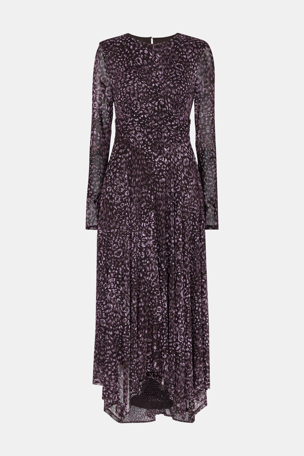 Petite Feather Leopard Mesh Dress