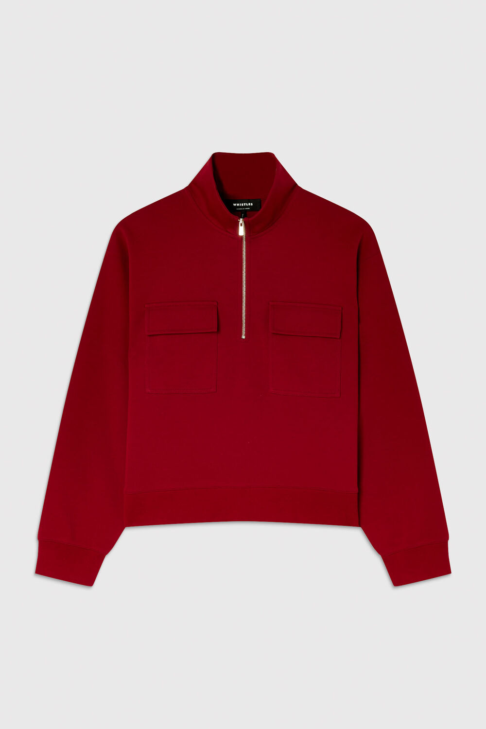 Dark Red Funnel Quarter Zip Sweat