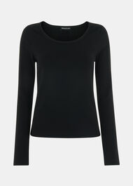 Ribbed Scoop Neck Top