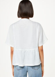 Hannah Linen Peplum Blouse