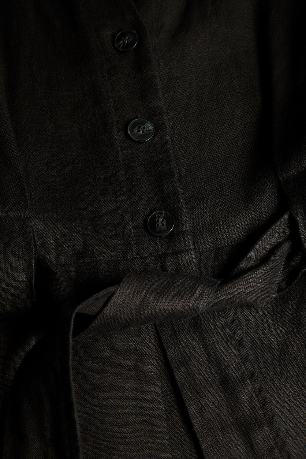 Black Petite Fiona Linen Button Jumpsuit