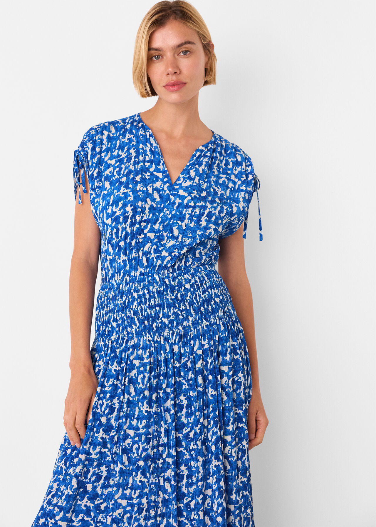 Brushed Stroke Midi Dress