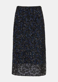 Floral Sequin Midi Skirt