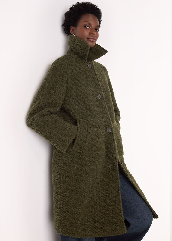 Khaki Romy Boucle Coat