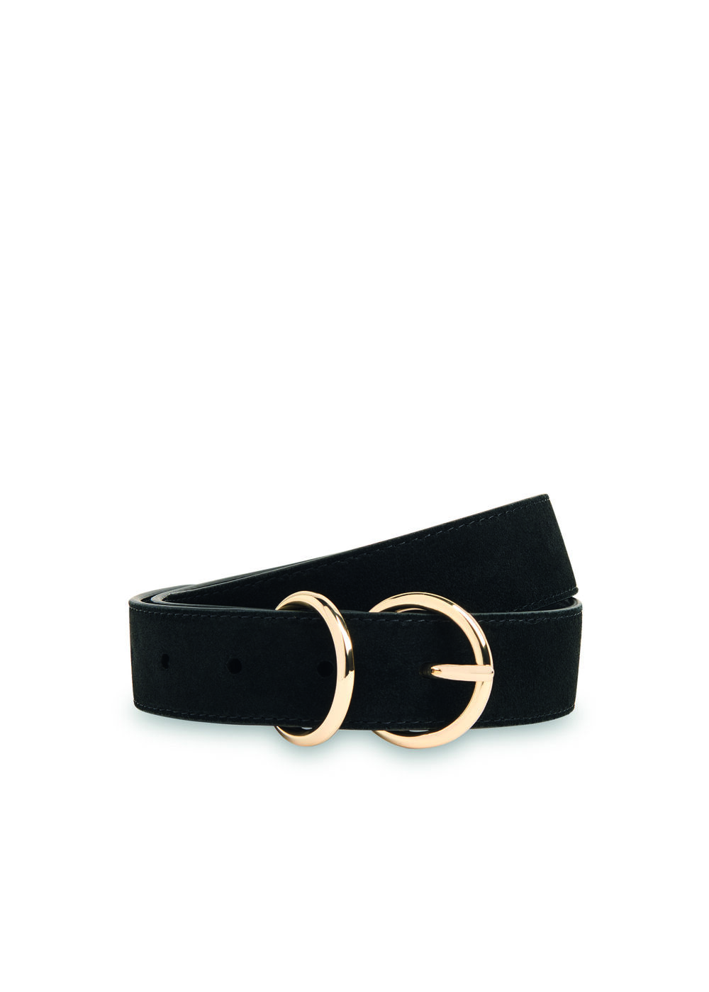 Suede Double Ring Buckle Belt