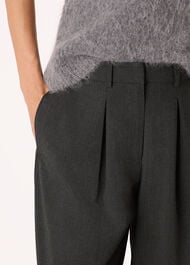 Wool Blend Barrel Trouser