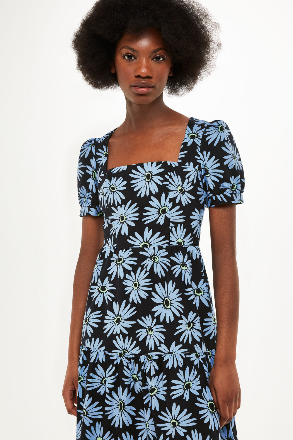 Daisy Print Poplin Dress