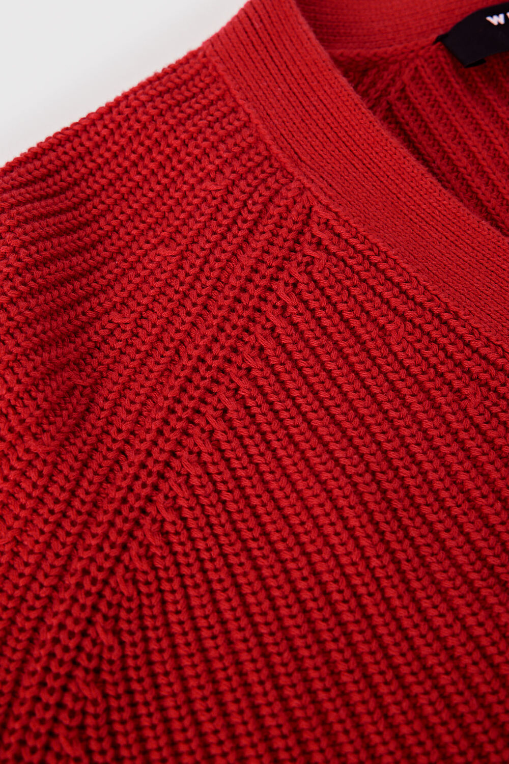 Red Petite V Neck Cotton Cardigan