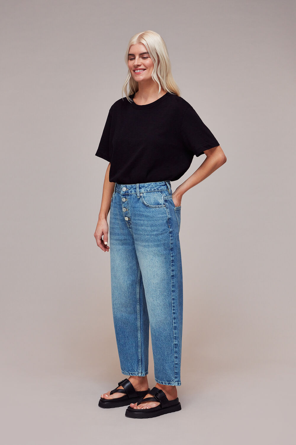 Petite Authentic Hollie Button Jean